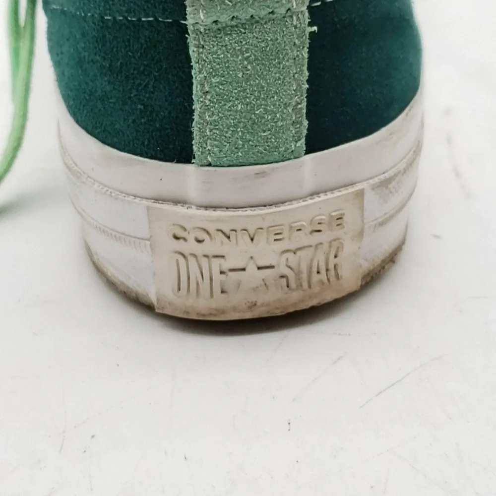 Converse One Star Shoes Mens Size 12 Green Leather Low Top Lace Up Sneakers - Picture 6 of 16